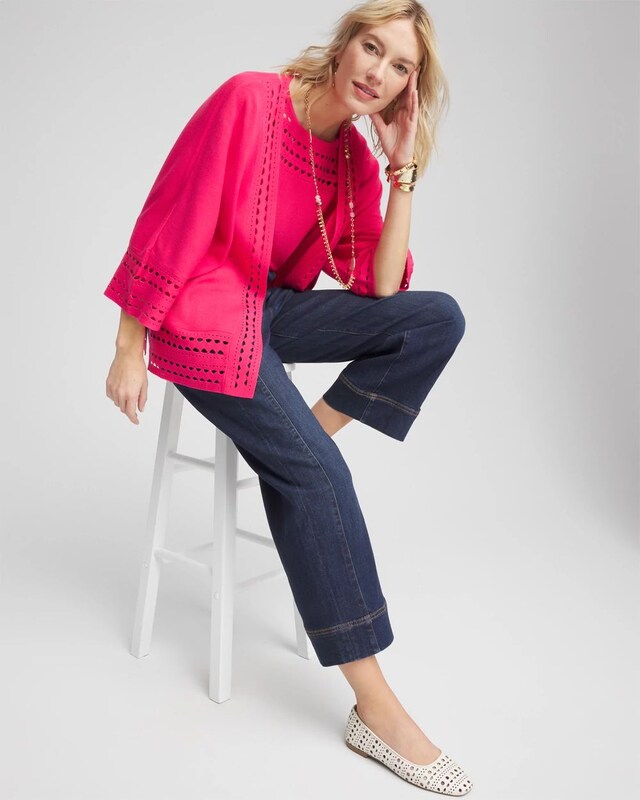 Cutout Open-Front Cardigan - image 2